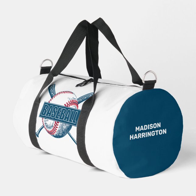 Individuelle Name Baseball Duffle Bag (Linke Seite)
