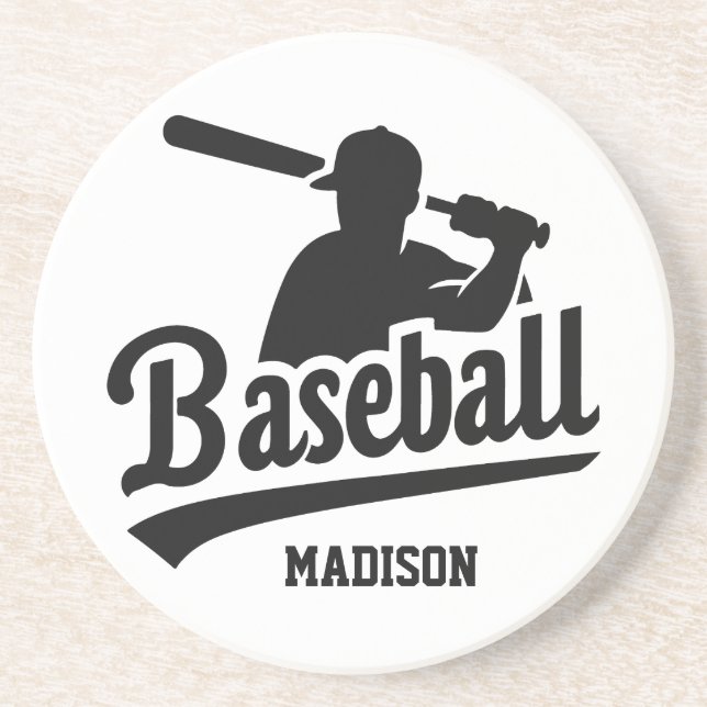 Individuelle Name Baseball Getränkeuntersetzer (Vorne)