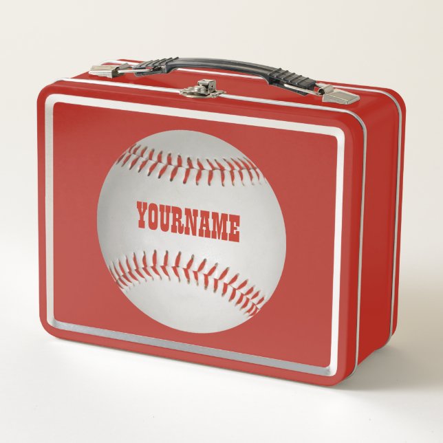 Individuelle Name Baseball Metall Brotdose (Vorderseite)