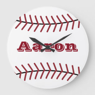 Individuelle Name Baseball Sportmauer Uhrendekor Große Wanduhr