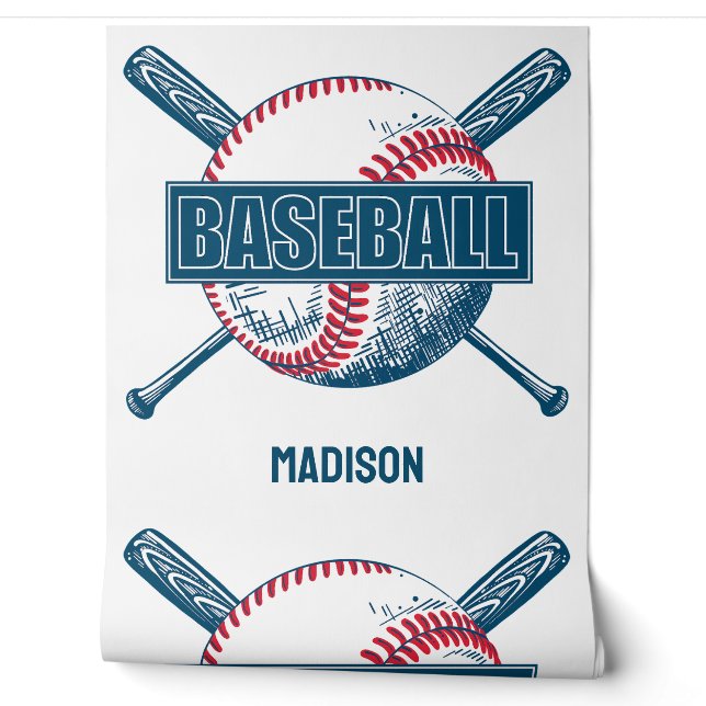 Individuelle Name Baseball Tapete (Abrollen)