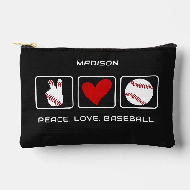 Individuelle Name Baseball Zubehörtasche (Vorderseite)