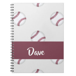 Individuelle Name-Baseballgraumuster Notizblock