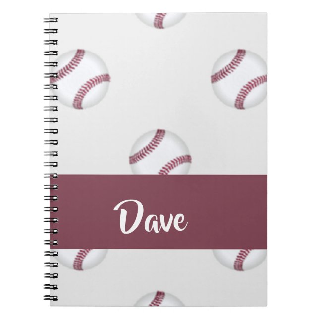 Individuelle Name-Baseballgraumuster Notizblock (Vorderseite)