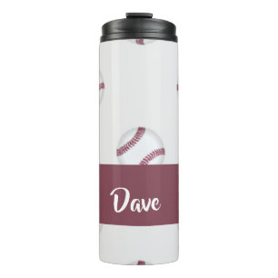 Individuelle Name-Baseballgraumuster Thermosbecher