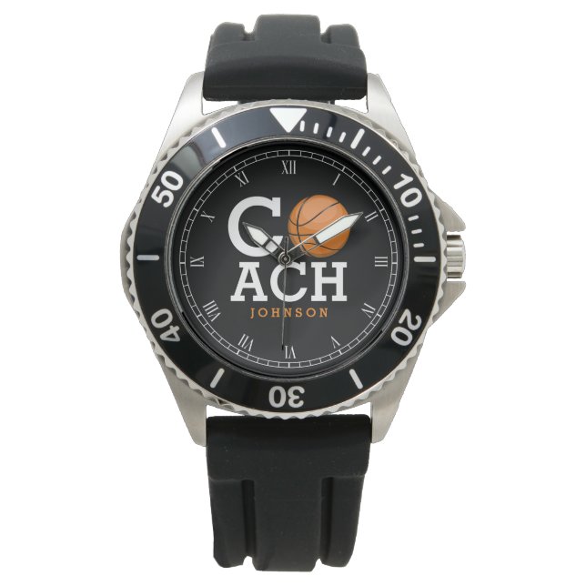 Individuelle Name Basketball Coach Armbanduhr (Vorderseite)