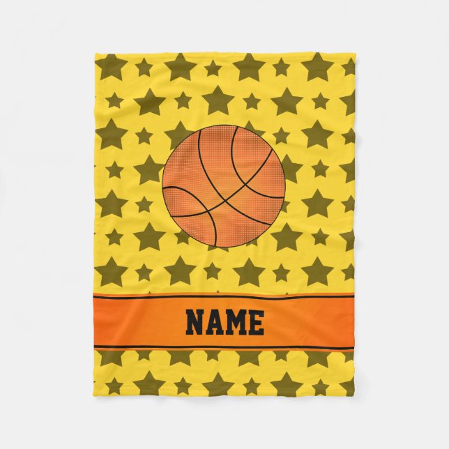 Individuelle Name Basketball Fleecedecke (Vorderseite)