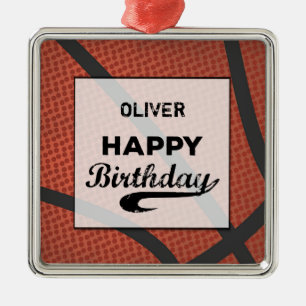 Individuelle Name Basketball Geburtstag Große Grun Ornament Aus Metall