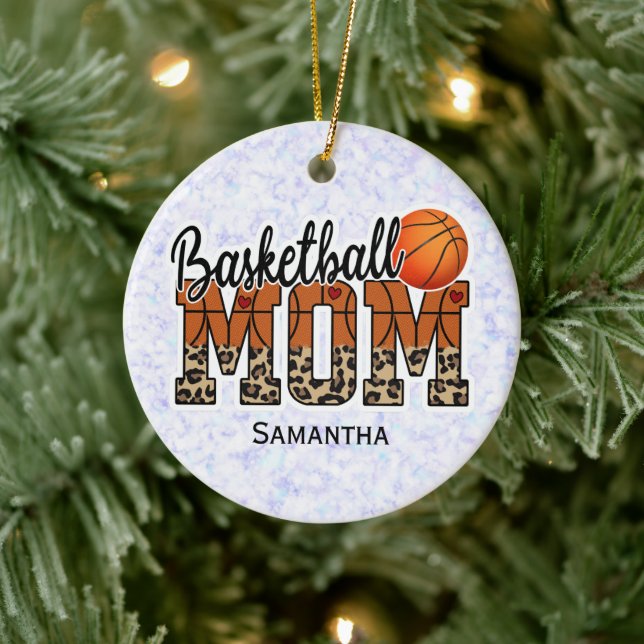 Individuelle Name Basketball Mama | Muttertag Keramik Ornament (Baum)
