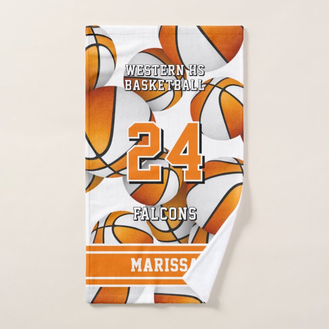 Individuelle Name Basketball-Orange Handtuch (Handtuch)