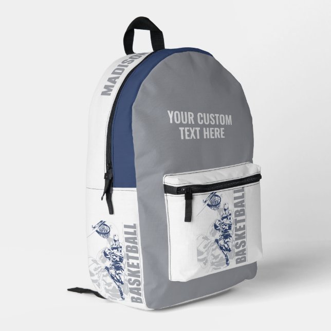 Individuelle Name Basketball Player Bedruckter Rucksack (Rückseitige Ecke links)