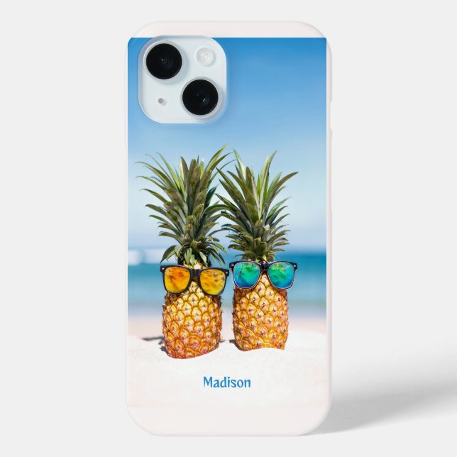 Individuelle Name Beach Ananas Case-Mate iPhone Hülle (Rückseite)