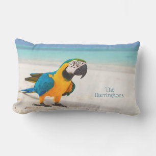 Individuelle Name Beach Parrot Kissen Für Draußen