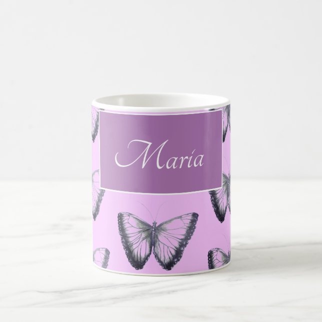 Individuelle Name Beautiful Butterfly Kaffeetasse (Mittel)