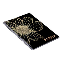 Individuelle Name Beautiful Gold Blume Design Note Notizblock