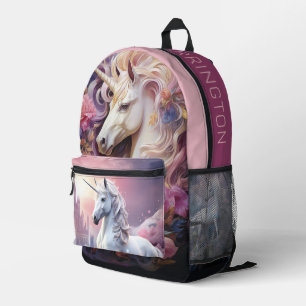 Individuelle Name Beautiful Unicorn Bedruckter Rucksack