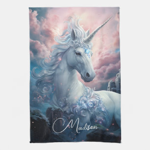 Individuelle Name Beautiful Unicorn Geschirrtuch