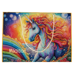 Individuelle Name Beautiful Unicorn Große Geschenktüte