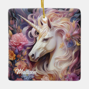 Individuelle Name Beautiful Unicorn Keramikornament