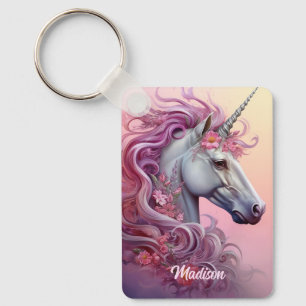 Individuelle Name Beautiful Unicorn Schlüsselanhänger