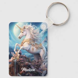 Individuelle Name Beautiful Unicorn Schlüsselanhänger