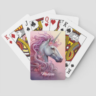 Individuelle Name Beautiful Unicorn Spielkarten
