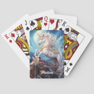 Individuelle Name Beautiful Unicorn Spielkarten