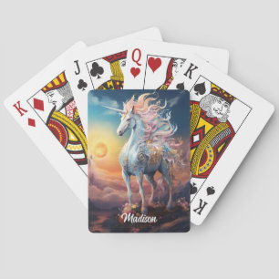 Individuelle Name Beautiful Unicorn Spielkarten