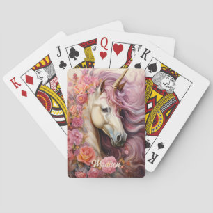 Individuelle Name Beautiful Unicorn Spielkarten