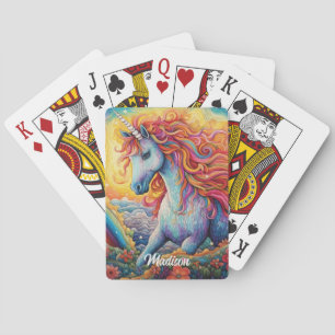 Individuelle Name Beautiful Unicorn Spielkarten