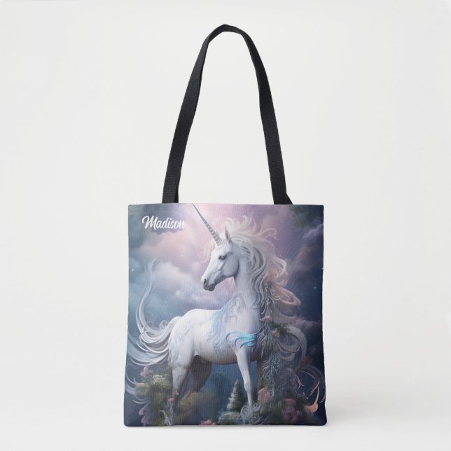 Individuelle Name Beautiful Unicorn Tasche (Vorderseite)