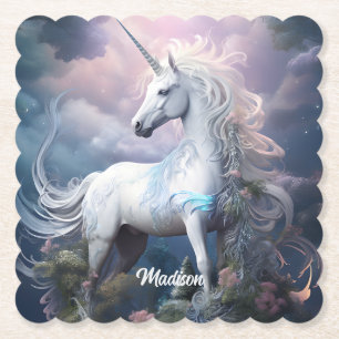 Individuelle Name Beautiful Unicorn Untersetzer