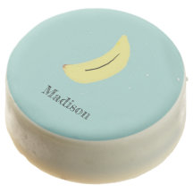 Individuelle Name bemalte Banane auf blau