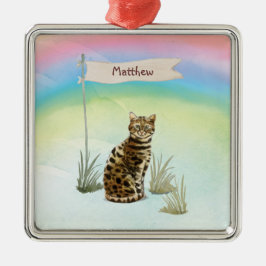 Individuelle Name Bengalisch Katze Haustier Ornament Aus Metall