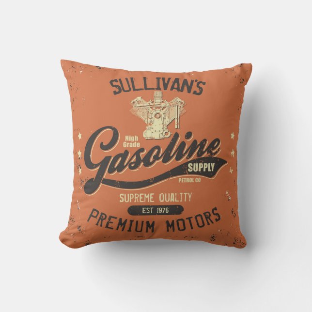 Individuelle Name Benzinmotoren Retro Mechanische  Kissen (Vorderseite)
