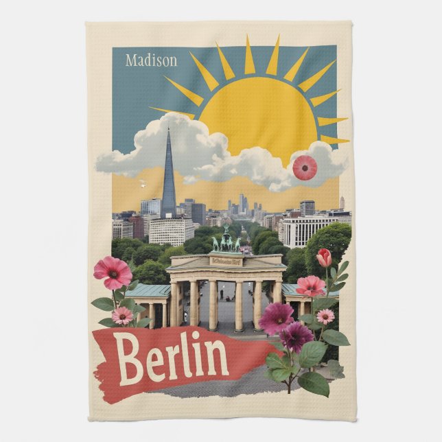 Individuelle Name Berlin, Deutschland Geschirrtuch (Vertikal)