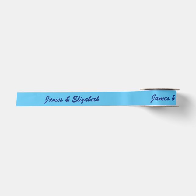 Individuelle Name Beruflich Minimalistisch Sky Blu Satinband (Vorderseite)