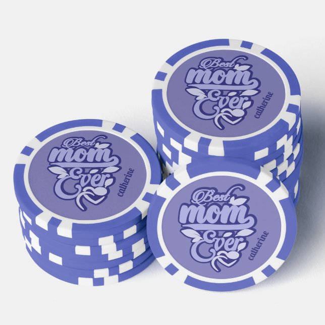 Individuelle Name "Best Mama Ever" Pokerchips (Stapel)