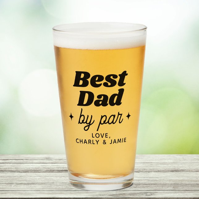 Individuelle Name Bester Vater nach Par Retro Cool Glas (For your golf loving dad: This fun Father's Day surprise will put a smile on his face!)
