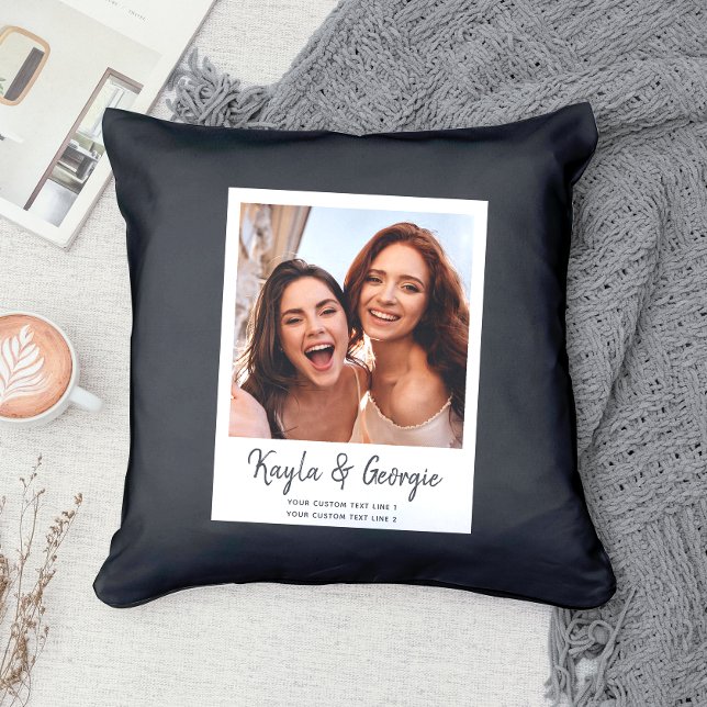 Individuelle Name Bestie Foto Freunde Schwestern B Kissen (Make friendship sparkle! )