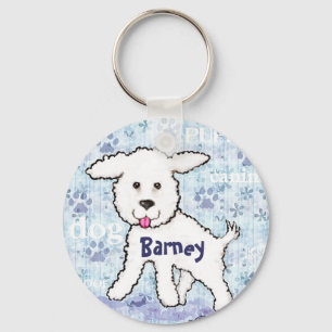Individuelle Name Bichon Frise Dog Schlüsselanhäng Schlüsselanhänger
