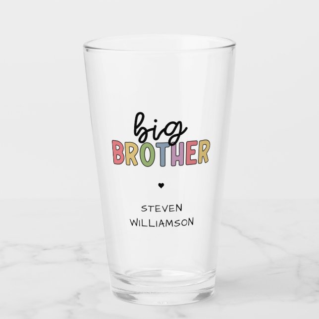 Individuelle Name Big Brother Niedlich Personalisi Glas (Vorderseite)