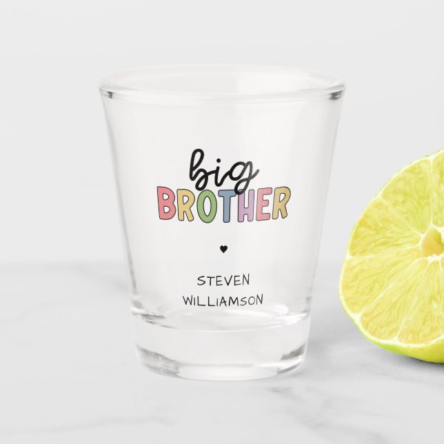 Individuelle Name Big Brother Niedlich Personalisi Schnapsglas (Vorderseite)