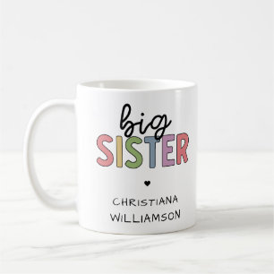 Individuelle Name Big Sister Niedlich Personalisie Kaffeetasse