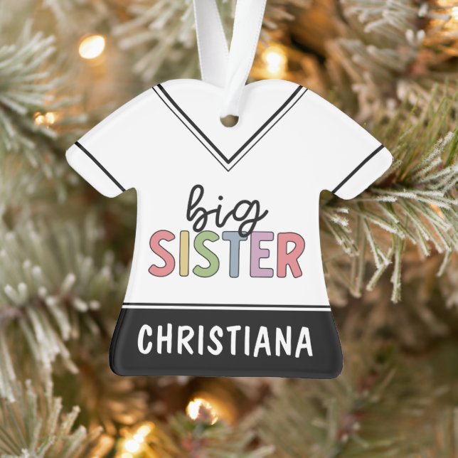 Individuelle Name Big Sister Niedlich Personalisie Ornament (Baum)