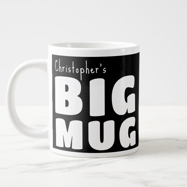 Individuelle Name Big Tasse Schwarz-weiß C00 Spaß  (Links)