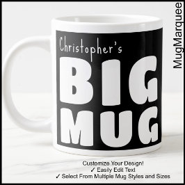 Individuelle Name Big Tasse Schwarz-weiß C00 Spaß 