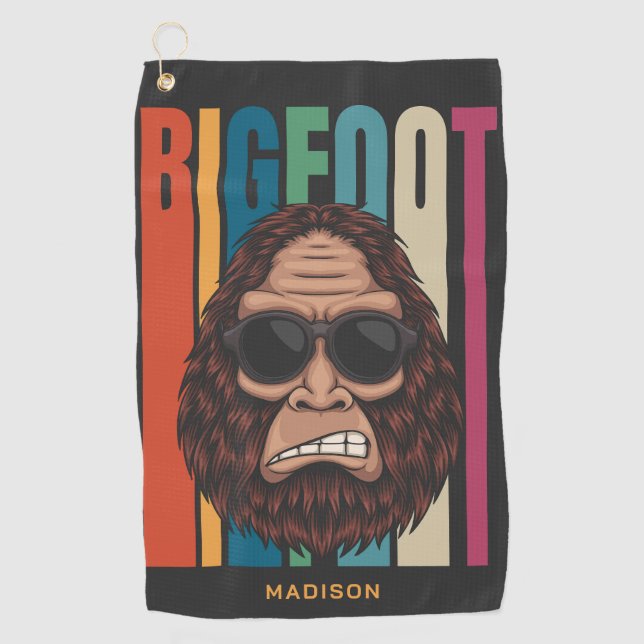 Individuelle Name Bigfoot Golfhandtuch (Vorderseite)