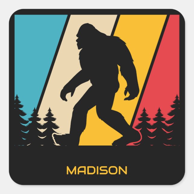 Individuelle Name Bigfoot Quadratischer Aufkleber (Vorderseite)