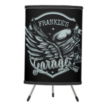 Individuelle Name Biker Skull Wings Motorradgarage